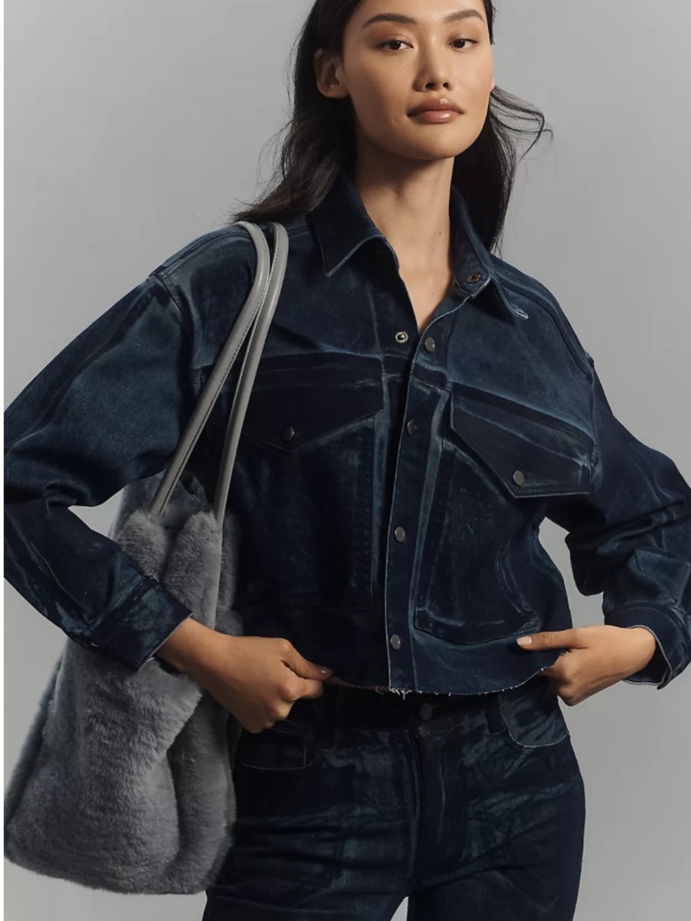 ANTHROPOLOGIE Pilcro Washed Cropped Denim Jacket NWOT